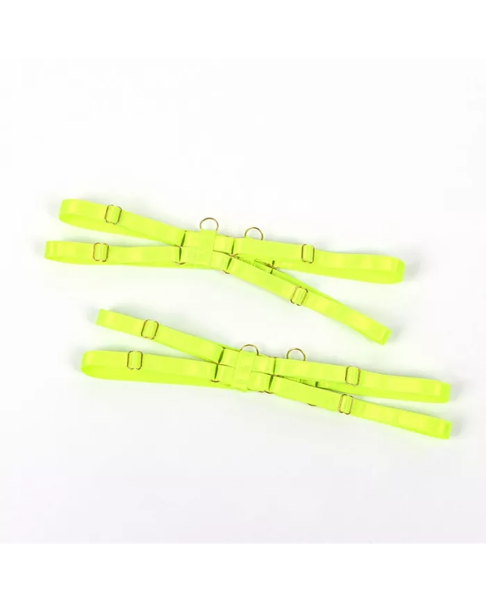 SUBBLIME - 955281 ENSEMBLE SOUTIEN-GORGE AVEC COLLIER ET DÉTAILS DE JAMBES VERT FLUORESCENT L/XL