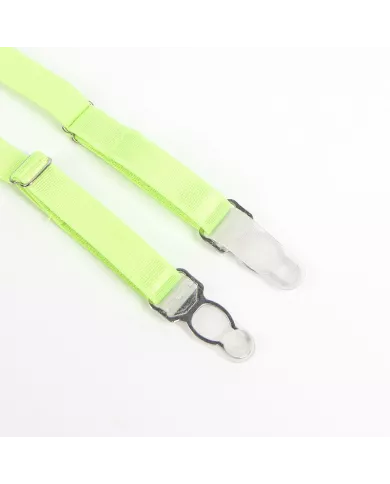 SUBBLIME - 955311 ENSEMBLE SOUTIEN-GORGE AVEC LIGNES DENTELLE ET JARRETELLE VERT ET BLEU S/M