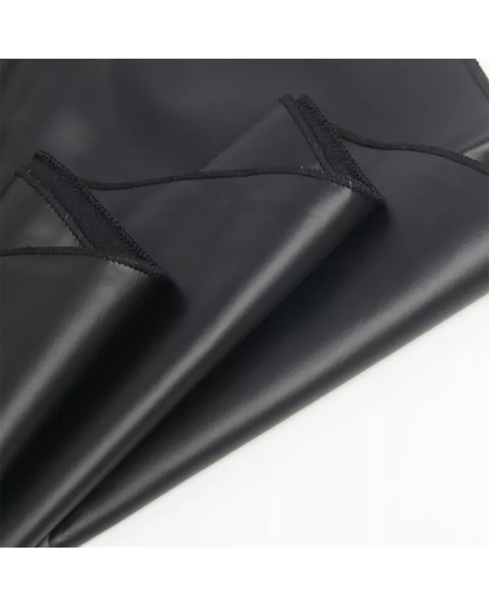 SUBBLIME - 955373 ROBE À BRETELLES EN CUIR NOIR S/M