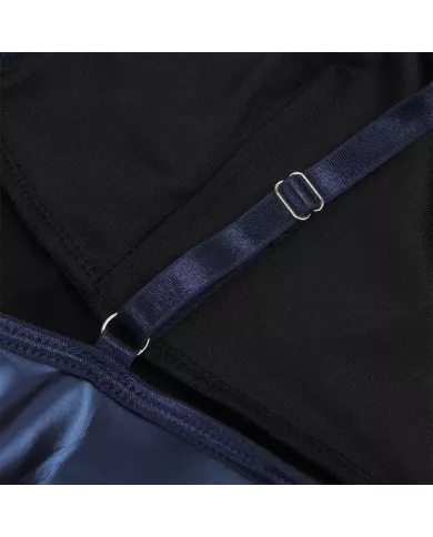 SUBBLIME - 955410 ROBE À BRETELLES EN CUIR BLEU S/M