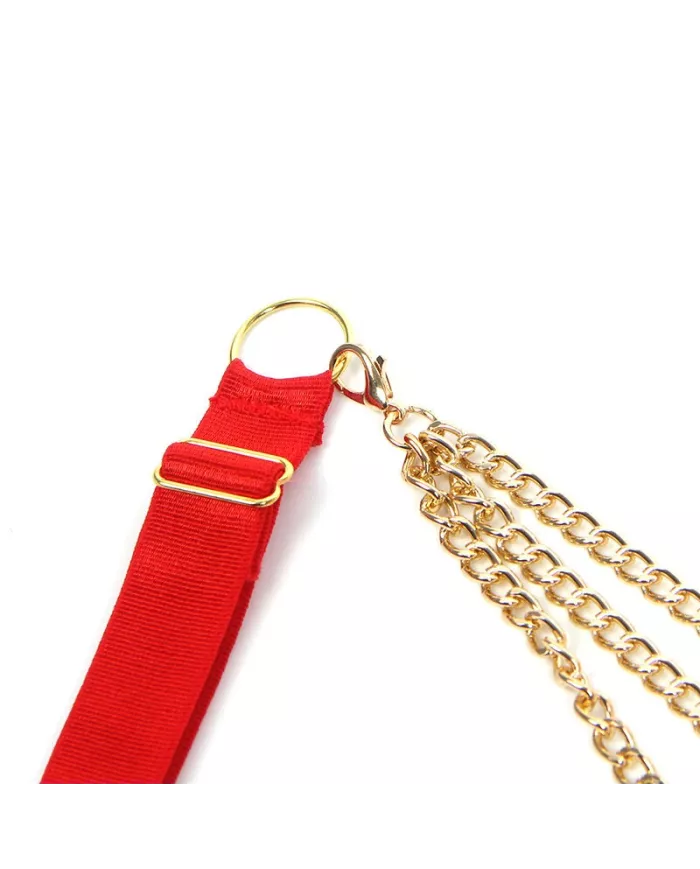 SUBBLIME - 955526 ENSEMBLE SOUTIEN-GORGE AVEC CHAÎNES ET COEUR EN MAILLE ROUGE L/XL