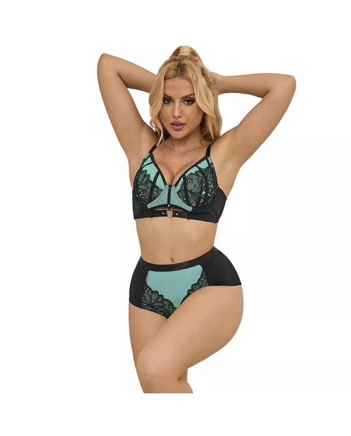 SUBBLIME - 955557 ENSEMBLE SOUTIEN-GORGE EN CUIR VERNI VERT AVEC FERMETURE ÉCLAIR S/M SUBBLIME - 955557 ENSEMBLE SOUTIEN-GORGE EN CUIR VERNI VERT AVEC FERMETURE ÉCLAIR S/M