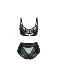 SUBBLIME - 955557 ENSEMBLE SOUTIEN-GORGE EN CUIR VERNI VERT AVEC FERMETURE ÉCLAIR S/M SUBBLIME - 955557 ENSEMBLE SOUTIEN-GORGE EN CUIR VERNI VERT AVEC FERMETURE ÉCLAIR S/M