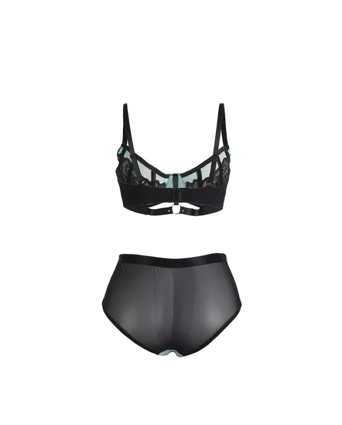 SUBBLIME - 955557 ENSEMBLE SOUTIEN-GORGE EN CUIR VERNI VERT AVEC FERMETURE ÉCLAIR S/M SUBBLIME - 955557 ENSEMBLE SOUTIEN-GORGE EN CUIR VERNI VERT AVEC FERMETURE ÉCLAIR S/M