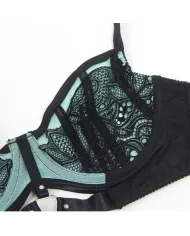 SUBBLIME - 955557 ENSEMBLE SOUTIEN-GORGE EN CUIR VERNI VERT AVEC FERMETURE ÉCLAIR S/M SUBBLIME - 955557 ENSEMBLE SOUTIEN-GORGE EN CUIR VERNI VERT AVEC FERMETURE ÉCLAIR S/M