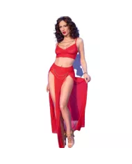 CHILIROSE - CR 4850 ENSEMBLE TOP ET LEGGINGS ROUGE AVEC ACCESSOIRES DORÉS XL CHILIROSE - CR 4850 ENSEMBLE TOP ET LEGGINGS ROUGE AVEC ACCESSOIRES DORÉS XL