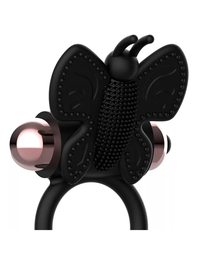 COQUETTE CHIC DESIRE - COCKRING PAPILLON AVEC VIBRATEUR NOIR/ OR COQUETTE CHIC DESIRE - COCKRING PAPILLON AVEC VIBRATEUR NOIR/ OR