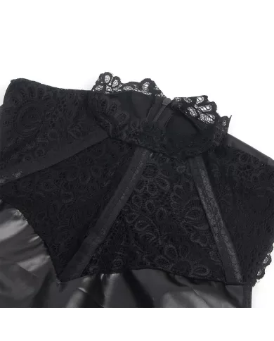 SUBBLIME - 957551 ROBE EN CUIR COL DENTELLE NOIR L/XL