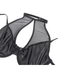 SUBBLIME - 957599 ENSEMBLE SOUTIEN-GORGE ET JUPE EN CUIR NOIR L/XL