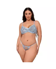 SUBBLIME - 957636 ENSEMBLE SOUTIEN-GORGE ET CULOTTE BRODÉS DE FLEURS BLEU CIEL L/XL SUBBLIME - 957636 ENSEMBLE SOUTIEN-GORGE ET CULOTTE BRODÉS DE FLEURS BLEU CIEL L/XL