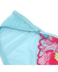 SUBBLIME - 957650 ENSEMBLE SOUTIEN-GORGE ET PORTE-JARRETELLES BRODÉ FLEURS ROSE L/XL