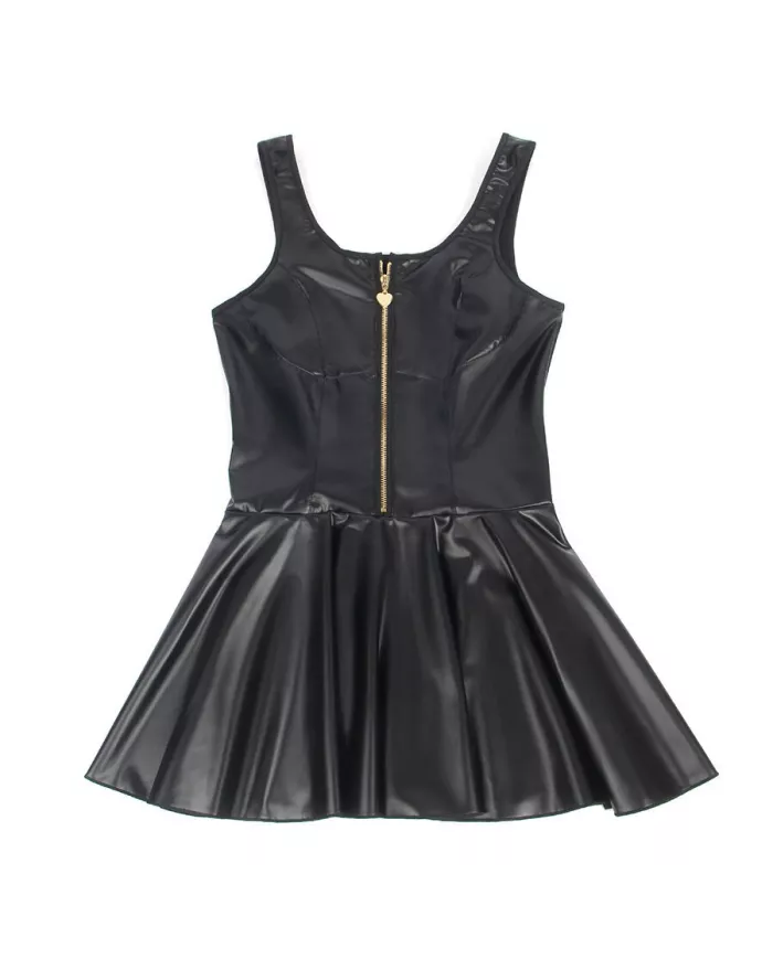 SUBBLIME - 957667 ROBE EN CUIR AVEC FERMETURE ÉCLAIR COEUR NOIR S/M
