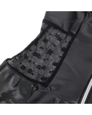 SUBBLIME - 957711 ROBE EN CUIR À FERMETURE ÉCLAIR EN DENTELLE NOIRE L/XL