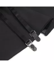 SUBBLIME - 957711 ROBE EN CUIR À FERMETURE ÉCLAIR EN DENTELLE NOIRE L/XL