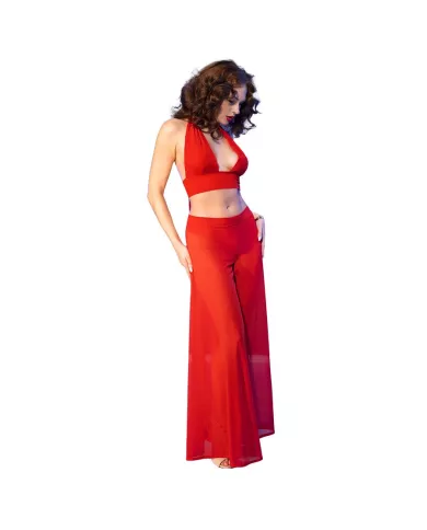 CHILIROSE - CR 4857 ENSEMBLE HAUT ET PANTALON ROUGE TAILLE M