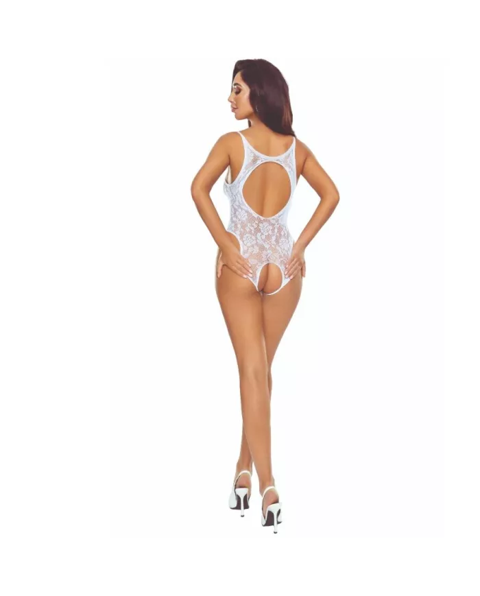 PASSION - BS112 BODYSTOCKING DENTELLE BLANCHE