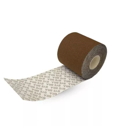BYE-BRA - BODY TAPE 5 M X 6,5 CM + 3 PAIRES DE CACHE-MATIN MARRON