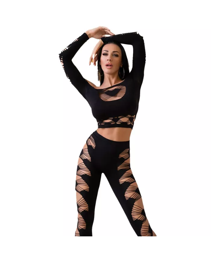 CHILIROSE - CR 4436 TOP & LEGGINS NOIR S/L CHILIROSE - CR 4436 TOP & LEGGINS NOIR S/L