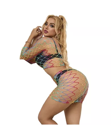 SUBBLIME - 952440 ENSEMBLE 2 PIÈCES RÉSEILLE MANCHES LONGUES ARC-EN-CIEL TAILLE UNIQUE