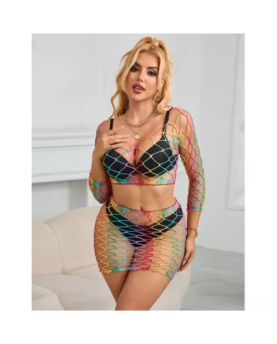 SUBBLIME - 952440 ENSEMBLE 2 PIÈCES RÉSEILLE MANCHES LONGUES ARC-EN-CIEL TAILLE UNIQUE