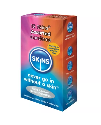 SKINS - PRÉSERVATIFS ASSORTIS PACK DE 12