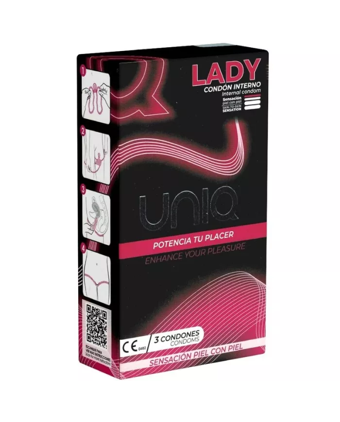 UNIQ - LADY CONDOM PRÉSERVATIFS FÉMININS SANS LATEX AVEC PORTE-JARRETELLES 3 UNITÉS UNIQ - LADY CONDOM PRÉSERVATIFS FÉMININS SANS LATEX AVEC PORTE-JARRETELLES 3 UNITÉS