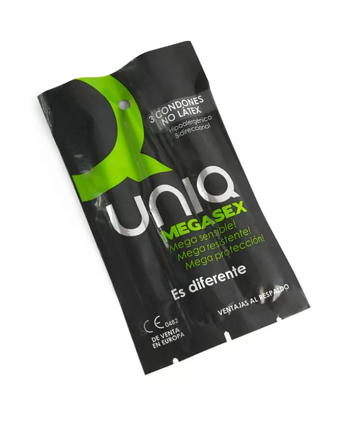 UNIQ - MEGASEX LATEX FREE SENSITIVE CONDOMS 3 UNITS UNIQ - MEGASEX LATEX FREE SENSITIVE CONDOMS 3 UNITS
