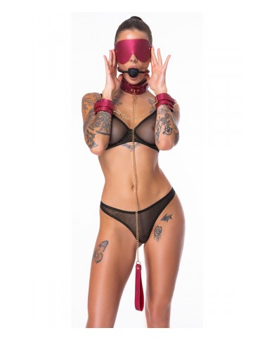 Ensemble 7 pièces Fetish SM rose -  Bad Kitty