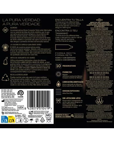 DUREX - CONNEXION TOTALE ULTRA FINE PLUS SANS LATEX 10 UNITÉS