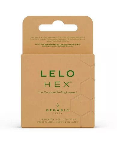 LELO - HEX BOÎTE DE PRÉSERVATIFS BIOLOGIQUES 3 UNITÉS LELO - HEX BOÎTE DE PRÉSERVATIFS BIOLOGIQUES 3 UNITÉS