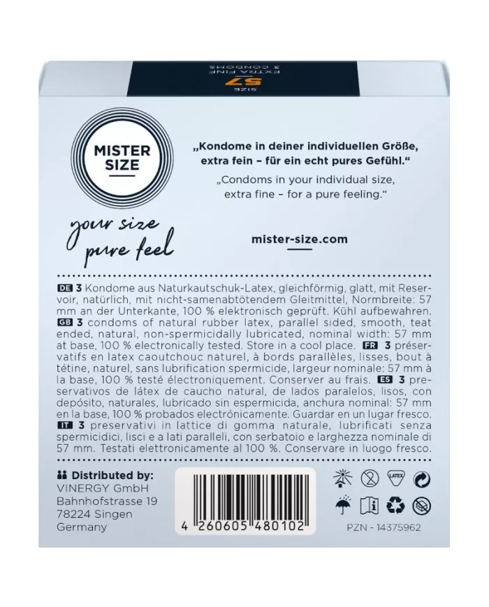 MISTER SIZE - PRÉSERVATIF TAILLE L 57 MM (3 UNITÉS) MISTER SIZE - PRÉSERVATIF TAILLE L 57 MM (3 UNITÉS)