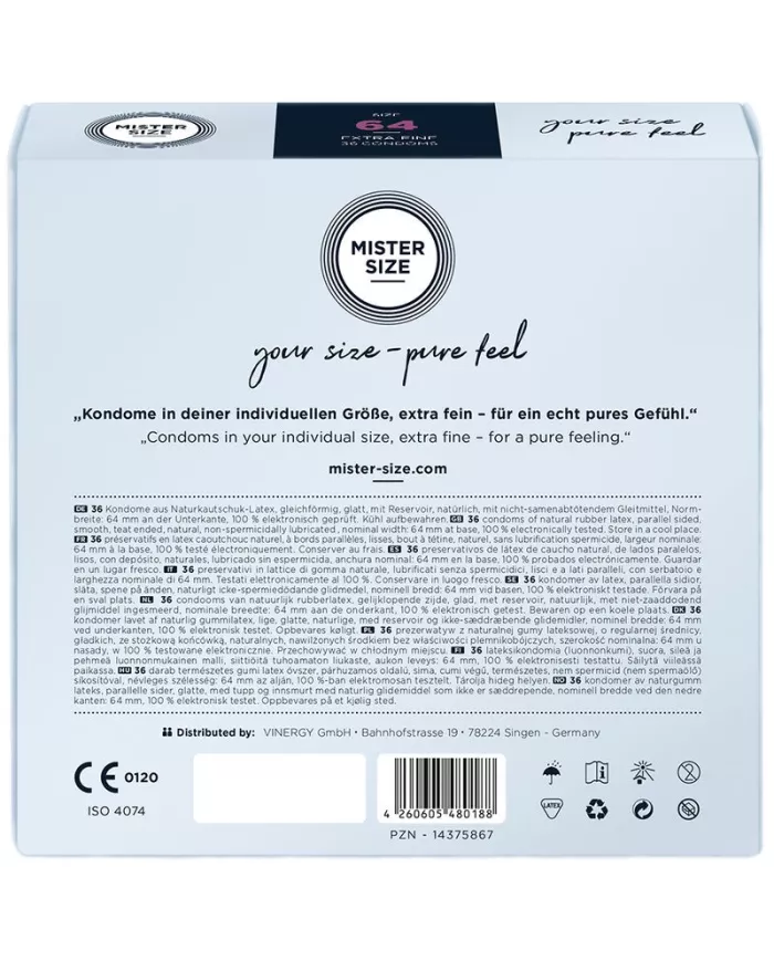 MISTER SIZE - PRÉSERVATIFS TAILLE XXL 64 MM (36 UNITÉS) MISTER SIZE - PRÉSERVATIFS TAILLE XXL 64 MM (36 UNITÉS)