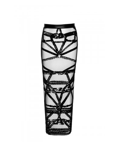 Jupe longue fendue Bondesque F360 - Noir Handmade