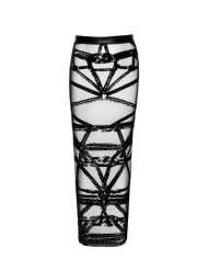 Jupe longue fendue Bondesque F360 - Noir Handmade
