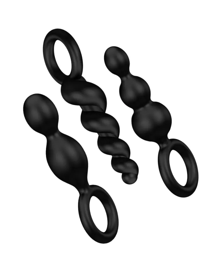 SATISFYER - JEU DE BOUCHONS ANAL 3 PCS NOIR