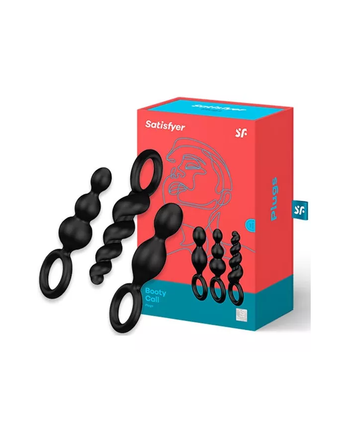 SATISFYER - JEU DE BOUCHONS ANAL 3 PCS NOIR