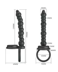 PRETTY LOVE - ANNEAU PÉNÉTRANT À DOUBLE PÉNÉTRATION DILLION NOIR