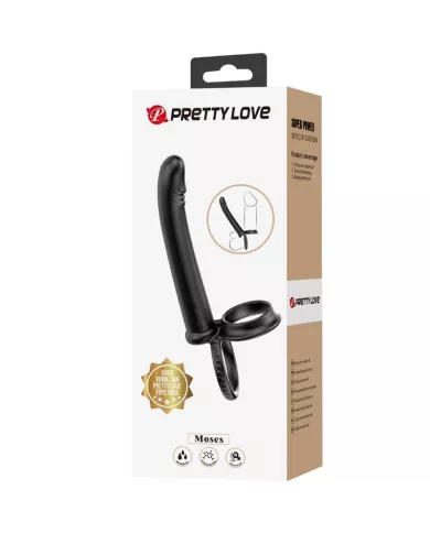 PRETTY LOVE - DILLION DOUBLE PÉNÉTRATION DOUBLE ANNEAU PÉNAL NOIR