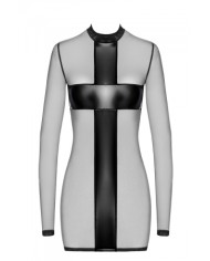 Mini robe tulle et wetlook Crossfire F369 - Noir Handmade