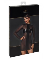Mini robe tulle et wetlook Crossfire F369 - Noir Handmade