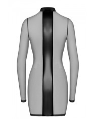 Mini robe tulle et wetlook Crossfire F369 - Noir Handmade