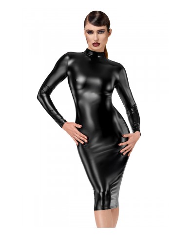 Robe fuseau Crystal F371 - Noir Handmade