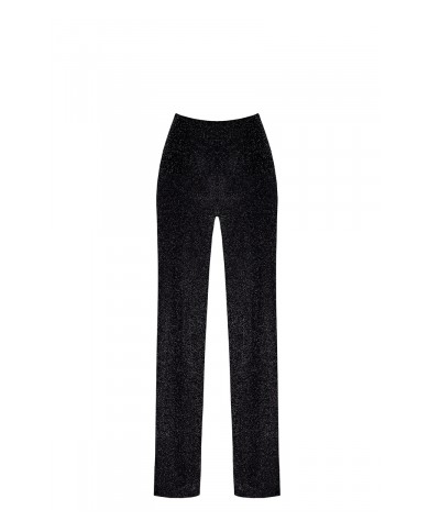 Pantalon en maille pailletée Onyx F374 - Noir Handmade