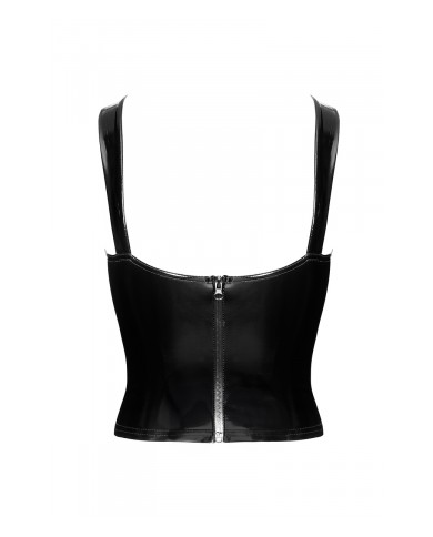 Corset en vinyle Dominae F379 - Noir Handmade