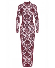 Robe fendue en tulle floqué Kink Royal F383 - Noir Handmade