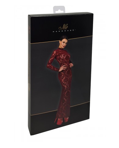 Robe fendue en tulle floqué Kink Royal F383 - Noir Handmade