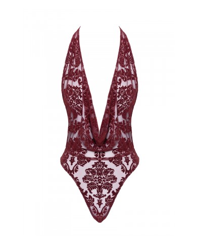 Body en tulle floqué Kink Royal F386 - Noir Handmade