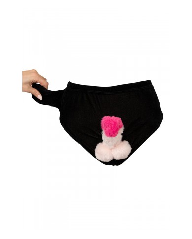 Slip avec pénis en peluche mobile