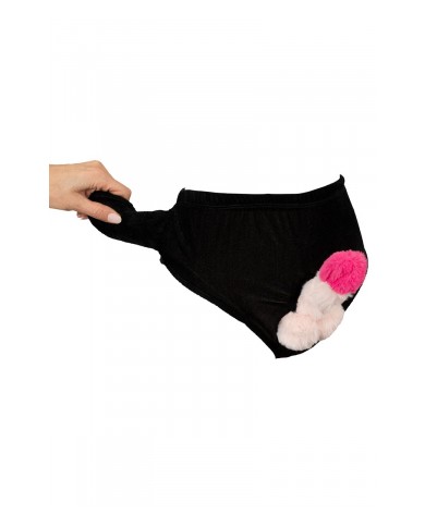 Slip avec pénis en peluche mobile