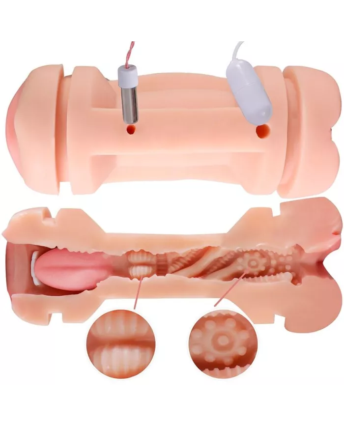 SHEQU - KAY DOUBLE MASTURBATEUR AVEC DOUBLE VIBRATION DE LA BOUCHE ET DU VAGIN